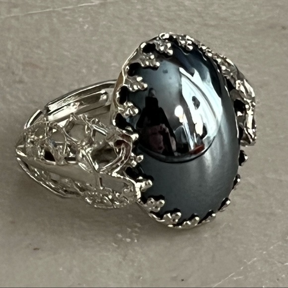 VINTAGE 1950s Faux gemstone & silver Ring JUDY LEE Label NEVER WORN Adjustable - Picture 4 of 16